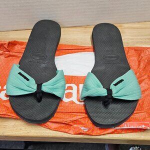 NWOT Havaianas St Tropez Sandals, Size 9, Light bluish green